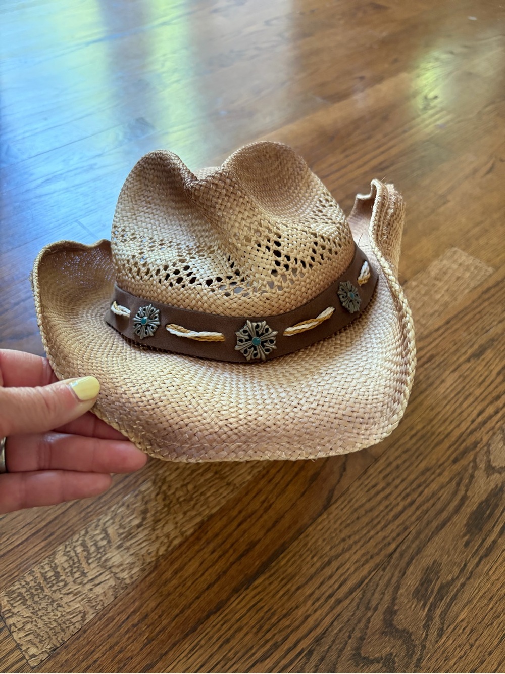 Peter Grimm Drifter Cowboy Hat with Decorative Brown Band, unisex